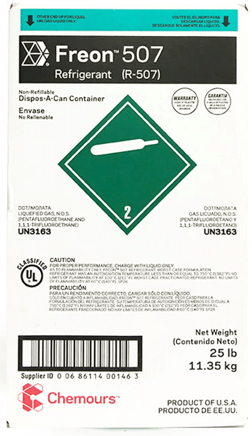25lb R-507 Refrigerant, R-22 Replacement – Made in USA